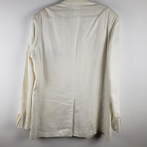 Perry Ellis Men's‎ Size 44 100% Linen Twill Suit Jacket Blazer Ivory Cream New - Picture 9 of 9